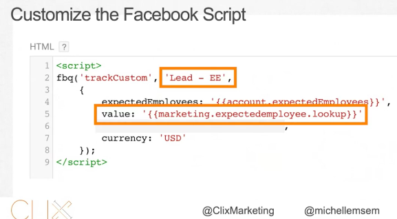 Customize the facebook script