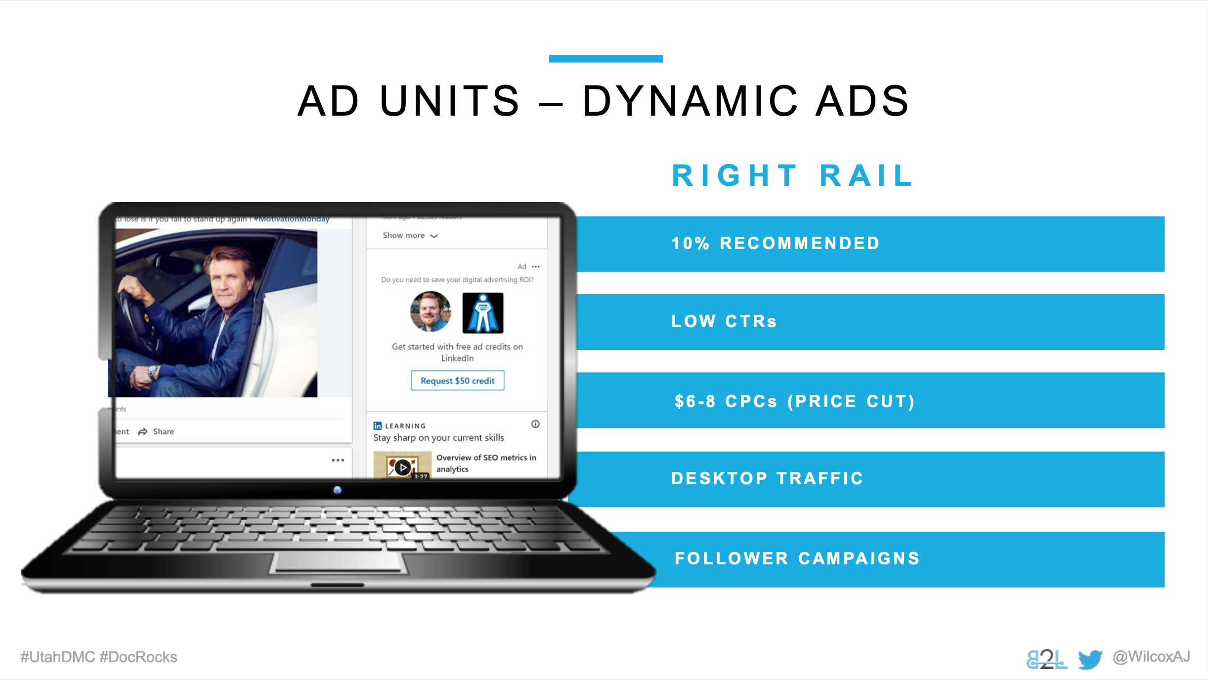 Utah DMC LinkedIn Ads - Aj Wilcox - Ad Units - Dynamic Ads