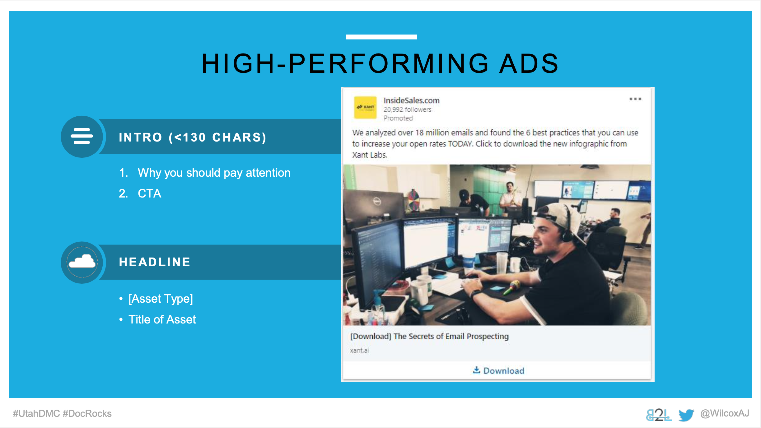 Utah DMC LinkedIn Ads - Aj Wilcox - Ad Units - High-Performing Ads