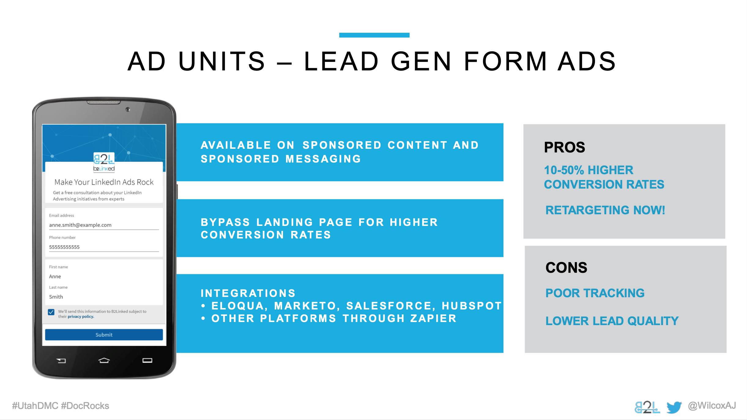 Utah DMC LinkedIn Ads - Aj Wilcox - Ad Units - Lead Gen Form Ads