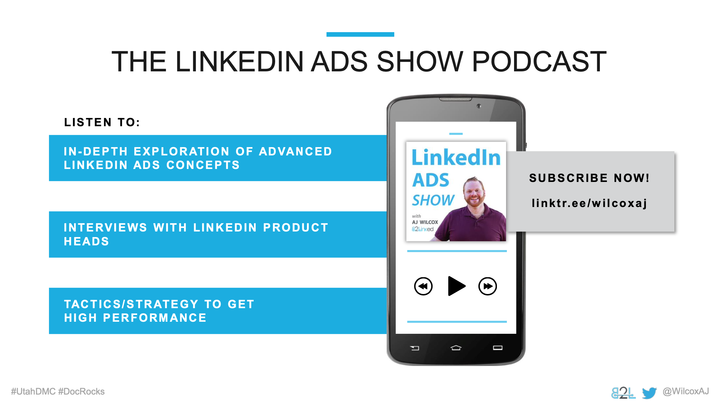 Utah DMC LinkedIn Ads - Aj Wilcox - Ad Units - LinkedIn Ads Show Podcast