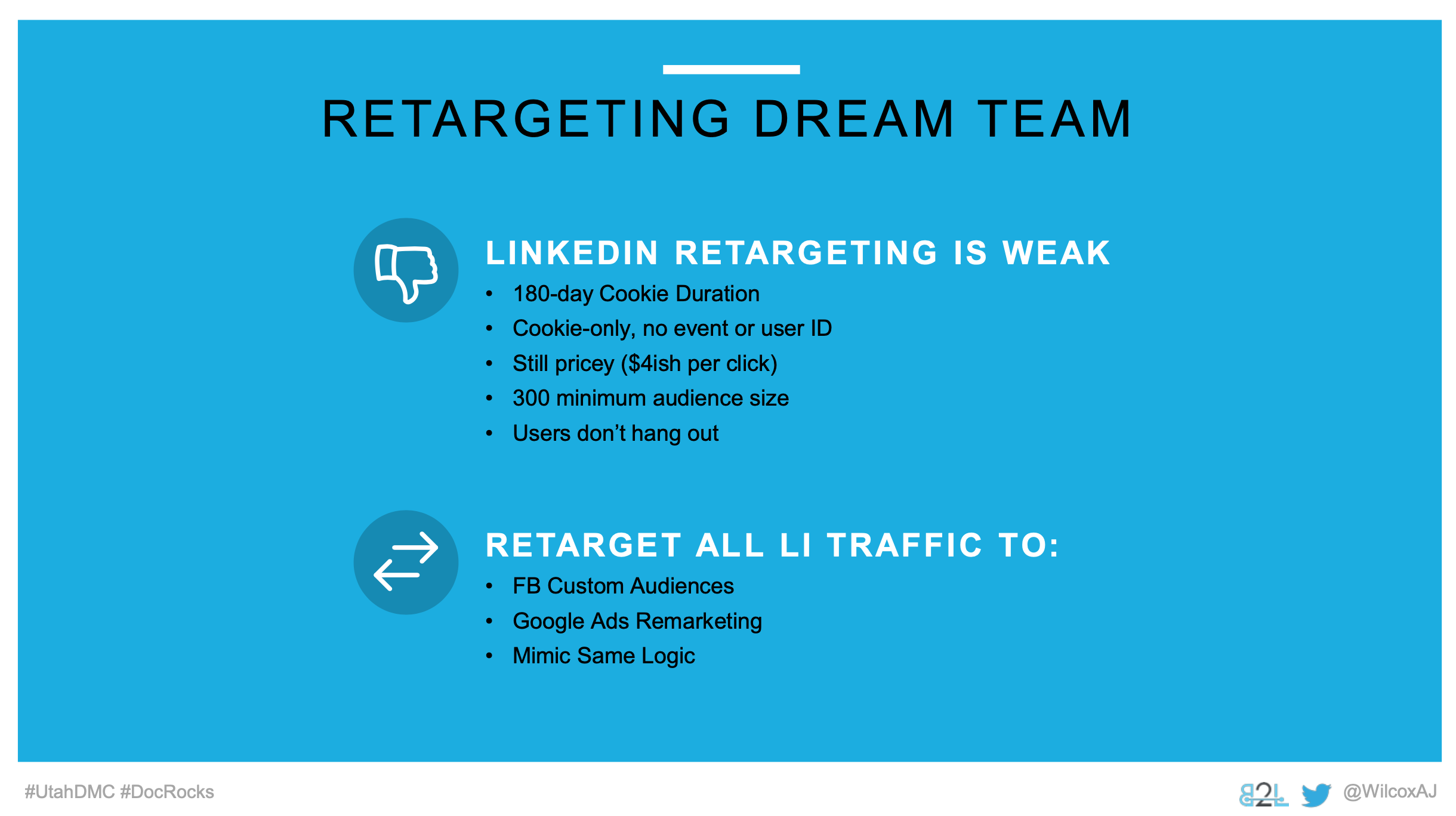 Utah DMC LinkedIn Ads - Aj Wilcox - Ad Units - Retatgeting Dream Team