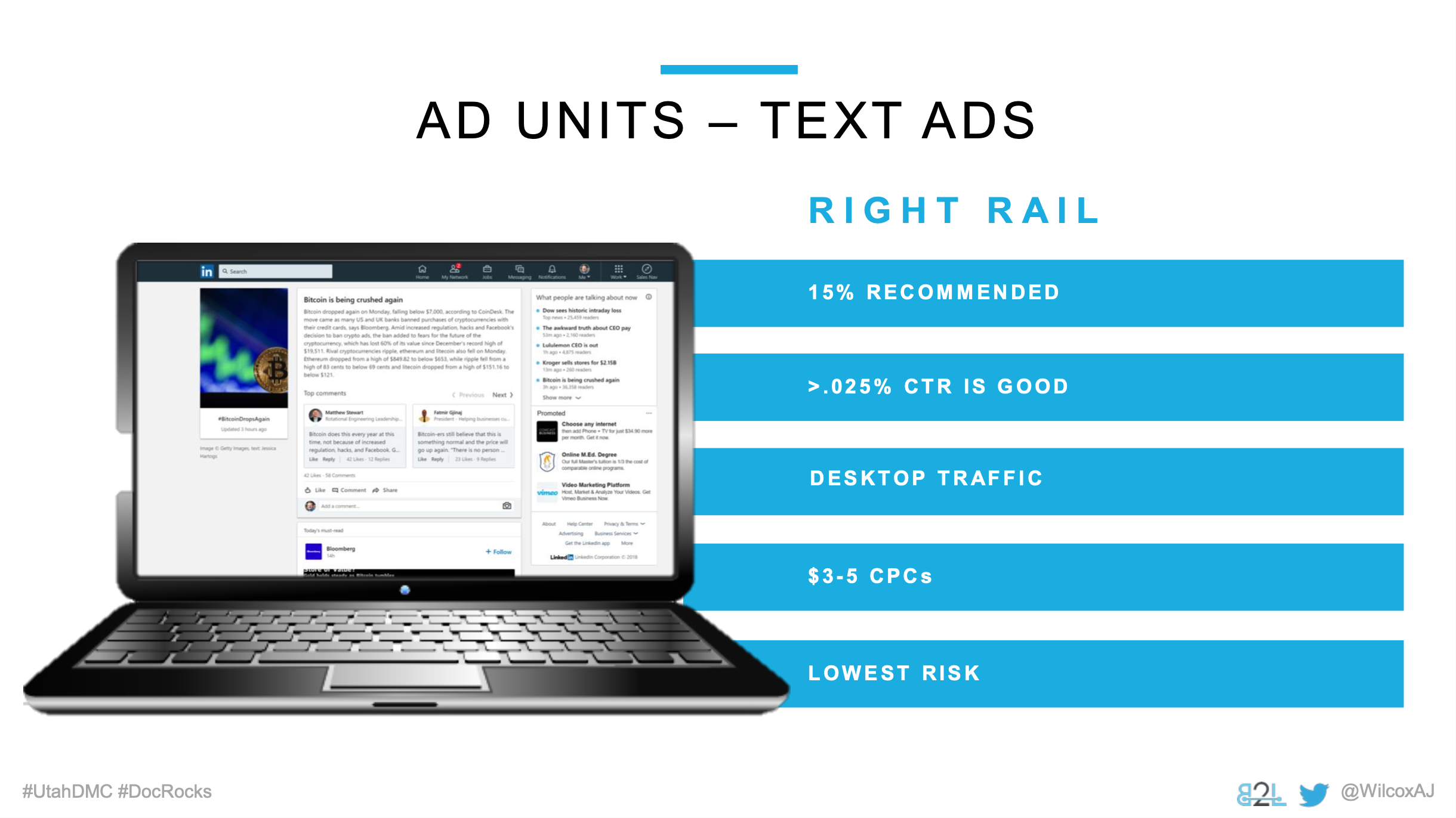 Utah DMC LinkedIn Ads - Aj Wilcox - Ad Units - Text Ads